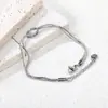 Joyería Transfronteriza Europea y Americana Pulsera de Cadena Redonda de Serpiente Moda Personalidad Cadena Lisa Pulsera Doble Capa Anudada Acero Inoxidable Pulsera Chapada en Oro