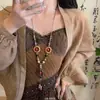 Yanyu Jiangnan Estilo Chinês Novo Retrô Colar Longo de Cerâmica Feminino Boêmio Zen Corrente de Lã Pendente Acessórios de Pescoço