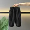 0945 Pantalones de Primavera y Otoño para Niños 2026 Nuevos Pantalones Rayados para Niños, Elegantes Pantalones Deportivos Casuales para Bebés, Modernos