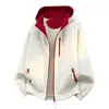 Chamarra con cierre de bloques de color estilo americano, unisex, para actividades al aire libre, a prueba de viento, estilo juvenil, top casual para otoño e invierno