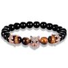 AliExpress comercio electrónico de comercio exterior para pulsera de hombre de circonita con cabeza de lobo pulsera de piedra brillante ojo de tigre joyería al por mayor