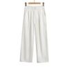 N085-25 primavera novo estilo europeu e americano retrô elástico cintura alta lavado solto casual calça jeans reta casual
