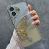Funda de Teléfono Apple iPhone 16 Pro Max de TPU, Galvanizada con Arena Movediza y Brillo de Mariposa, Cobertura Total, Antigolpes y Anticaídas 15