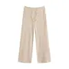 Pantalones Anchos de Lunares Estilo Chica Picante Americana para Mujer, de Cintura Alta con Cordón, Caídos, Adelgazantes, Pierna Ancha Recta, Estilo Casual Perezoso