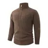 Suéter de punto para hombre con media cremallera, otoño e invierno, engrosado para mayor calidez, corte holgado, talla grande, capa base de punto, estilo transfronterizo, nueva colección de invierno 2026