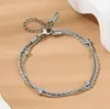 Dongguan Acero de Titanio Joyería al por Mayor Cadena Hueso de Serpiente Cadena Retorcida Simple Europea y Americana Tobillera de Acero Inoxidable 18K para Mujeres Que No Se Desvanece