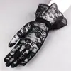 Guantes de Encaje de Verano para Mujer Delgados Sexy Negros Elásticos Elegantes para Conducir al Aire Libre Protección Solar Transpirables Moda Corta de Primavera y Otoño