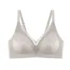 Ropa interior de encaje francés para mujer, Delgada, Pechos pequeños, Push-Up, Anti-flacidez, Copa fija, Retractora de senos, Brasier rojo sexy
