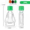 Botella de Vidrio Transparente con Flor Roja para Aceite Esencial, Botella de Aceite de Masaje de 3-50ml, Botella Vacía para Relleno de Aceite Activo para el Hogar