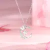 Collar Original Mariposa Pluma para Mujer Plata de Ley Diseño Nicho Coreano Mori Cadena Inteligente Clavícula Piedra Luna