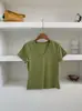 A primavera não está atrasada! Camiseta regular de manga curta, decote V estreito chique! Tecido de liocel, amigo da pele, elegante, cor sólida, respirável, top que afina
