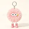 Colgantes de pompones de colores, dijes para bolso de piel sintética de conejo, llaveros de dibujos animados, pequeños accesorios de peluche y decoraciones para llaves de coche