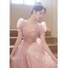 Vestido de Noche Rosa para Mujer 2026 Nuevo Estilo Banquete Elegante Lujo Ligero Estilo de Nicho Estilo Hada Francesa Ceremonia para Adultos Vestido de Examen