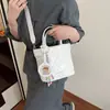 Bolso de Mano Bordado Acolchado Fresco y Dulce para Mujer, Bolso de Hombro Moda Coreana, Bolso Tote Cruzado Ins de Gran Capacidad