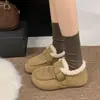 2026 Nuevo Estilo Zapatos de Gamuza Birkenstock para Mujer Invierno Más Terciopelo Cálidos Zapatos de Algodón Exterior Hebilla Retro Mocasines Slip-on