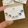 Joyería de Diamantes con Flor de Ciruelo Brillante de Nuevo Estilo, Diseño Geométrico Irregular Simple, Sensación de Lujo Ligero y Gama Alta, Múltiples Estilos de Aretes