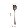 Acero inoxidable 316 cuchara para comer de mango largo cuchara cuchara de mesa para el hogar cuchara plana para sopa 304 vajilla cuchara para postre tenedor cuchara tenedor coreano