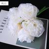 Flor Artificial Mayoreo Simulado Flor de Peonía de 5 Cabezas Atada a Mano Ramo de Boda para la Novia Flor de Seda Ramo de Peonías Simulado