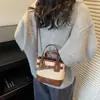Bolso de mano de diseño nicho estilo coreano, bolso tipo cubo, bolso cruzado, nuevo bolso de hombro de moda simple y moderno Otoño 2026