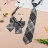 Gravata Pequena Jk Feminina Estilo Preppy Preguiçoso Japonês Xadrez Uniforme Camisa Gravata Estudante Ins Unissex Moderna Sem Costura Curta