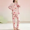 Pijama Dulce para Mujer, Estilo Delgado de Manga Larga para Primavera y Otoño, Popular Conjunto de Ropa de Casa Linda para Estudiantes para Habitaciones con Aire Acondicionado