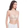 Sutiã de renda jacquard transparente com alça fixa antiderrapante, copas perfuradas respiráveis, sutiã leve e respirável 089