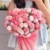 Manta de Peluche Gradiente con Ramo de Rosas Paquete de Material Tejido a Mano para DIY Manta con Ramo Regalo Manta de Rosas Liquidación