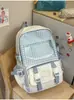 Mochila Anime Estilo Japonês com Bolinhas Doces para Meninas do Ensino Fundamental e Médio para Aula, Biblioteca e Estudo