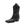 Fabricante Calzado de Mujer Punta Cuadrada Pequeña Slip-On Tacón Grueso Bota de Media Caña para Mujer Botas de Caballero Europeas y Americanas Talla Grande B-16 Exportación de Fábrica