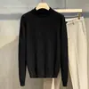 Marca de moda ropa interior de otoño e invierno estilo coreano moderno estilo Hong Kong suéter de cuello semialto para hombre camisa de punto gruesa para base
