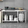 Mesa de Operação Extra Grossa em Aço Inoxidável Bancada de Trabalho Mesa de Corte Prateleira para Lata de Gás de Panificação Fogão de Cozinha Mesa de Aço Inoxidável