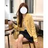Cárdigan de punto amarillo trenzado corto para mujer, prenda exterior de primavera y otoño, estilo perezoso, suave, pegajoso, holgado, abrigo suéter de otoño, top