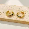 Aretes Metálicos Brillantes Simples de Gama Alta Moda Versátil Joyería Ligera de Lujo Pendientes Estilo Europeo Joyería para el Trayecto