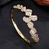 Rakol Estilo Ins Diseño de Nicho Forma Especial Cobre Incrustado Circonita Gota de Agua Fila Redonda Anillo Pulsera Conjunto Chapado en Oro de 18 Quilates