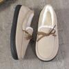 Pantuflas Peludas Antideslizantes en Stock, Mocasines Casuales con Lazo, Ropa para el Hogar, Talón Cerrado, Estilo Delgado, Unisex, Versátiles para Uso en Exteriores