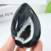 Adorno de huevo de cristal natural de Pascua, huevo de masaje de cristal pulido, manualidad de huevo de pájaro transfronteriza