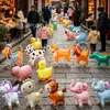 Carrinho de balões para feriado de Natal, balão de folha de alumínio com rodas, animais de desenho animados brilhantes, brinquedos de barraca quadrada para crianças atacado