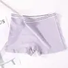 Ropa interior de boxeo talla grande 4007 para mujer, transpirable, color liso, simple, para estudiantes de secundaria, a rayas, holgada, transpirable, calzoncillos tipo bóxer