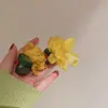 Pendientes de Flor Coloridos con Aguja de Plata Estilo Vacaciones de Verano, Pendientes de Moda de Lujo Ligero de Alta Gama, Accesorios para Orejas de Nicho para Mujeres