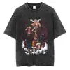 Camiseta Urbana para Hombre con Diseño de Anime Japonés Naruto, Camiseta Lavada Estilo Harajuku 2024, Estilo Hip-Hop de Verano