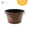 Balde de Gelo Bronze Americano Ferro Balde de Gelo Oval 32 Litros Grande Retro Galvanizado Ferro Balde de Gelo Oval