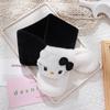 Novo cachecol infantil costura cor combinando fofo desenho animado acolchoado pelúcia panda gatinho cachecol outono e inverno quente