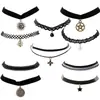 Conjunto combinado más vendido collar gargantilla collar collar coreano correa para el cuello cadena para el cuello cadena de clavícula de encaje al por mayor
