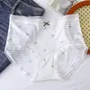 Calcinhas de Renda Leves Estampadas Estilo Japonês para Meninas, Fio de Gelo Cintura Média Laço Fino Respirável Algodão no Gancho Briefs para o Verão