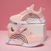 Zapatos de Punto Volador de Caña Baja para Niños de Primavera y Otoño, Zapatos Deportivos Ligeros y Transpirables, Zapatos de Malla para Niñas de Primavera, Zapatos Casuales para Correr