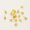 Accesorios para joyería Cobre chapado en oro real de 14K Agujero para colgar perla DIY Soporte de flor de oro real de 18K Clavo de pétalo con bandeja de perla para colgar