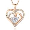 Amazon nuevas explosiones collar de doce piedras de nacimiento en forma de corazón para mujer te amo colgante de amor no se desvanece alto sentido
