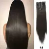 Venta al por mayor transfronteriza Juego de 12 piezas de extensiones de clip para el cabello para mujeres europeas y americanas, Pelucas de clip de cabello largo liso, En stock para venta al por mayor