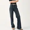 Jeans Rectos de Pierna Recta Elásticos Ajustados de Cintura Baja Desgastados 2026 Otoño Nuevos Jeans para Mujer