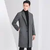 Nova coleção de inverno: casaco de lã masculino, casaco moderno de comprimento médio, casaco de lã business casual para cavalheiros